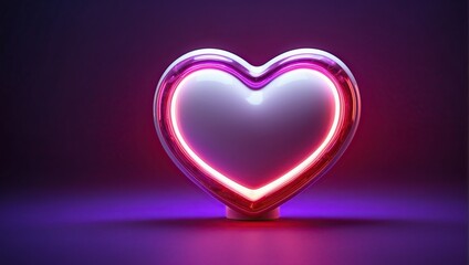 Abstract Glowing Love Heart in the Night, Romantic Gift, using Generative ai