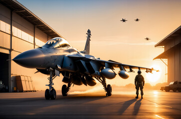Armed fighter jet - obrazy, fototapety, plakaty
