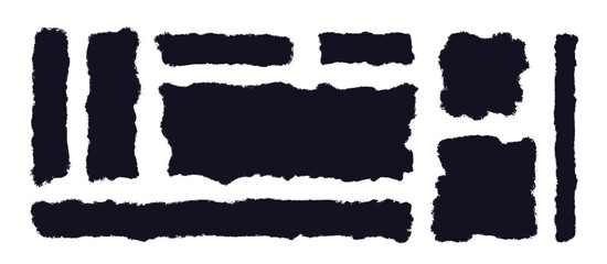 Torn paper pieces set Vector texture ripped paper