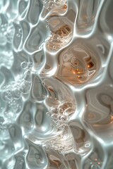Abstract close up of a bubbling white liquid