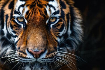 Naklejka premium Portrait of bengal tiger, closeup