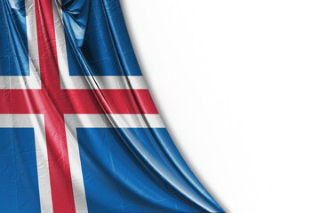Icelandic flag on transparent background.