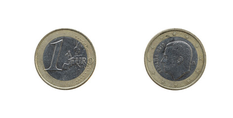 1 Euro coin from Spain 2019, obverse and reverse.