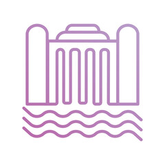 barrage icon with white background vector stock illustration