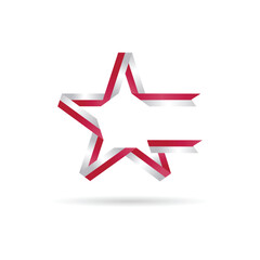 Indonesia flag in star. Button star and flag template. Easy editing and vector in groups. National flag vector illustration on white background.