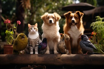 portrait of dogs with blur background generative ai
