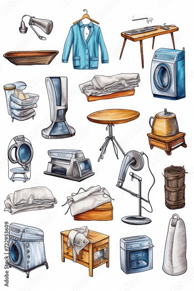 Poster A collection of various objects arranged neatly on a table. Suitable for a variety of uses