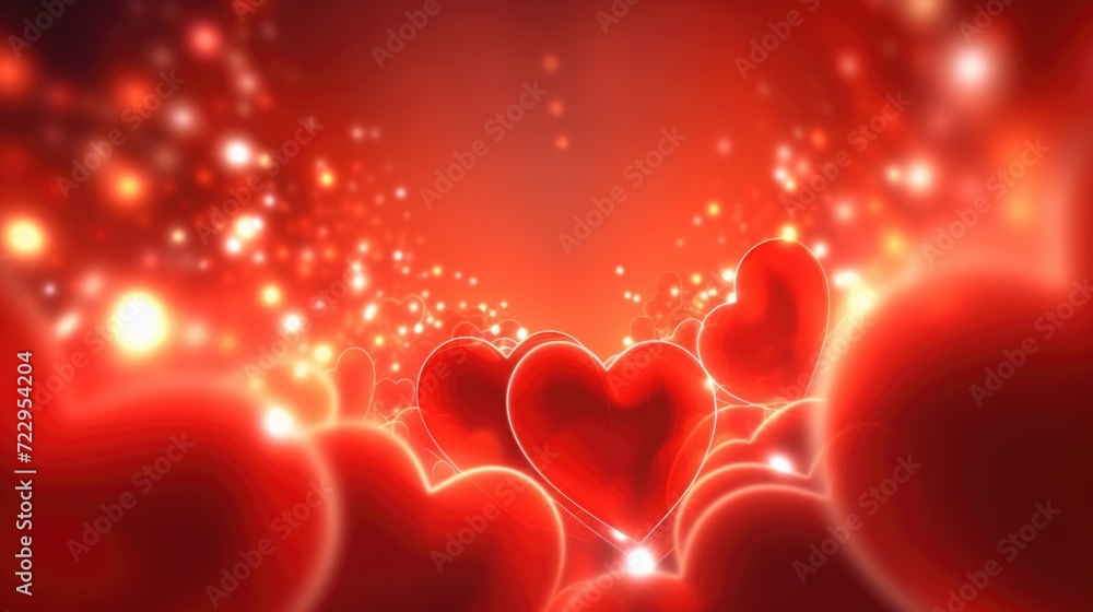 Poster A beautiful image capturing a bunch of red hearts floating in the air. Perfect for expressing love and affection. Ideal for Valentine's Day cards, wedding invitations, or romantic-themed designs