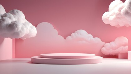 pink heart on the clouds