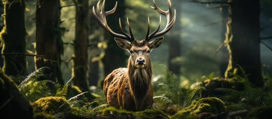 Foto op Canvas A stag against a forest background © MBRAMO