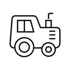 tracktor icon with white background vector stock illustration