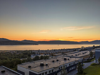 Sunset observerd in a residential area of Tromsø (Norway)