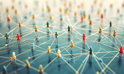 human relation and network model diagram, Generative AI