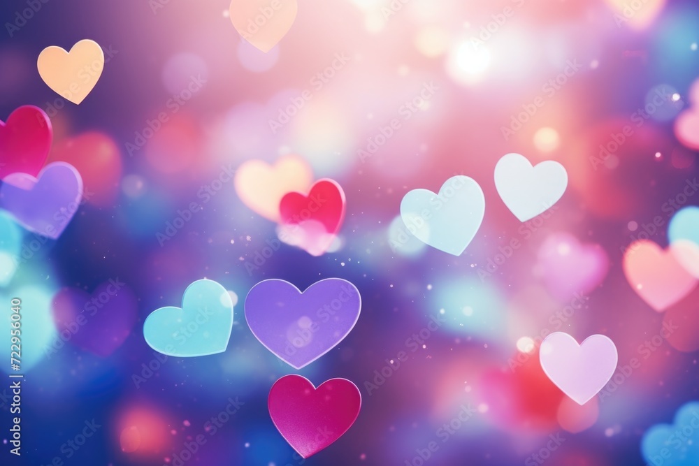 Poster a collection of hearts floating in the air. perfect for expressing love and affection. can be used f