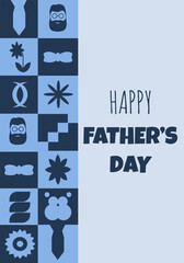 Design Father's Day card template. Happy Father's Day poster in trendy Geometric style. Vector illustration can used web and social media banner poster. EPS 10
