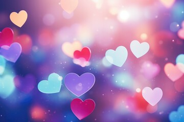 A collection of hearts floating in the air. Perfect for expressing love and affection. Can be used for Valentine's Day cards, wedding invitations, or romantic-themed designs - obrazy, fototapety, plakaty