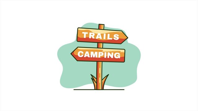 adventure road sign icon animation design