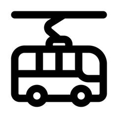 Trolleybus Line Icon