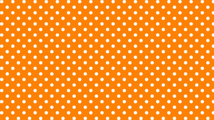 Orange and white polka dots background - obrazy, fototapety, plakaty