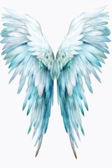 Fototapeta premium White and blue wings on a clean white background. Versatile and elegant, perfect for various projects
