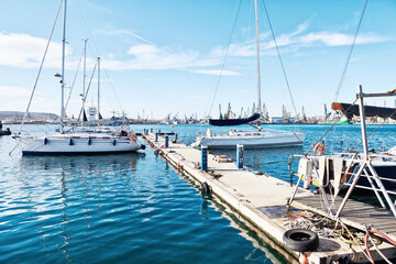 Fototapeta premium Yachts in sea port