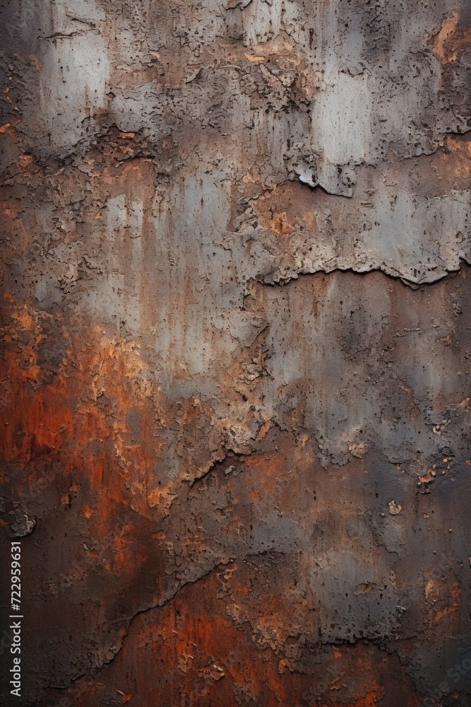 Poster a picture of a rusted metal wall with visible rust. this image can be used to depict decay, deterior