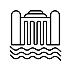 barrage icon with white background vector stock illustration