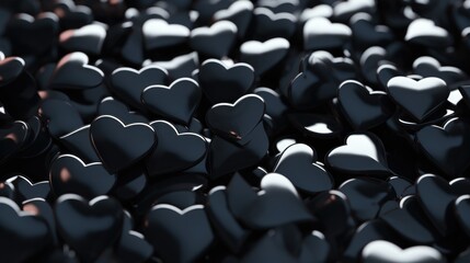 A picture featuring a large group of black and white hearts. Perfect for various occasions and designs