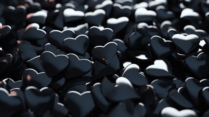 Fototapeta premium A picture featuring a large group of black and white hearts. Perfect for various occasions and designs