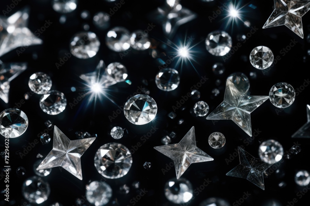 Aufkleber A mesmerizing image capturing the spectacle of diamonds falling from the sky. Perfect for adding a touch of luxury and elegance to any project or design