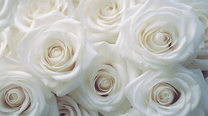 White roses arranged on a table, perfect for adding elegance to any event or decor