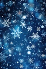 Fototapeta na wymiar A blue background with snowflakes. Perfect for winter-themed designs and holiday projects