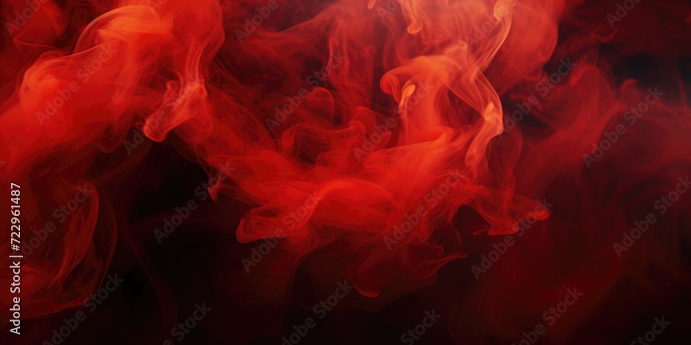 Poster a close-up view of a red substance suspended in the air. this image can be used to illustrate concep