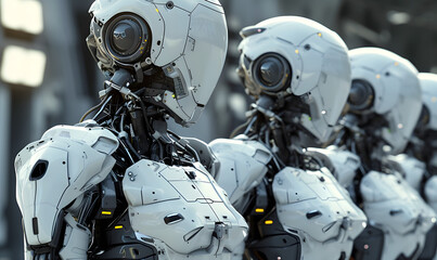 Fototapeta premium World of high performance androids and AI robot, Generative AI