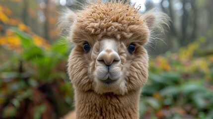 Fluffy Alpacas, Delightful shot of fluffy alpacas with expressive eyes, radiating charm and gentleness.