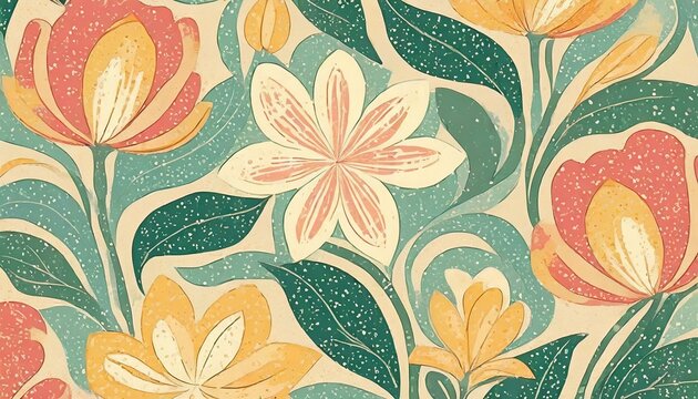 seamless pattern wallpaper with colorful flowers