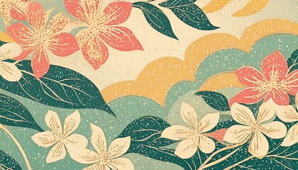 seamless pattern wallpaper with colorful flowers