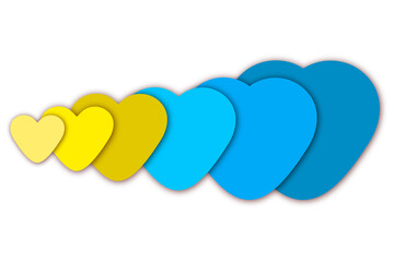 Illustration on theme beautiful bright shape heart in style paper cut