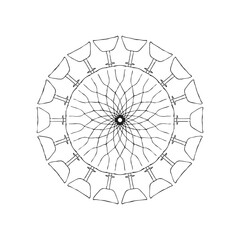 Obraz premium Circular flower mandala pattern for Henna, Mehndi, tattoo, decoration