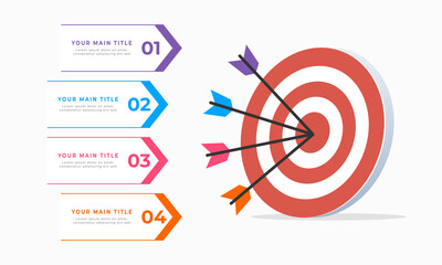 Goals infographic template. Business concept with 5 steps.	