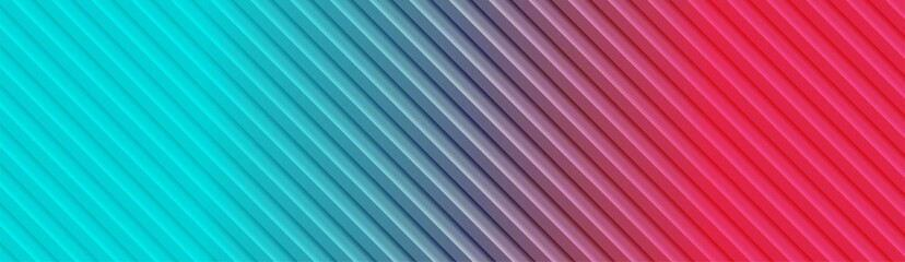 Obraz premium Blue and red minimal stripes abstract luminous tech background. Vector geometric banner design