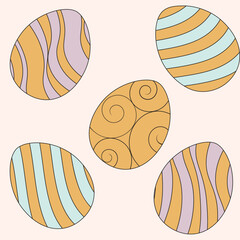 Happy Easter pattern. Cute pattern for Easter. Vector illustration. Candy colors.