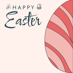 Happy Easter poster. Cute card for Easter. Vector illustration. Candy colors.