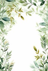 Botanical Elegance: Vintage Floral Decorative Border with Eucalyptus and Greenery Illustration