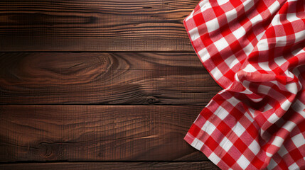 Red checkered tablecloth - obrazy, fototapety, plakaty