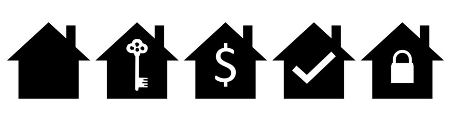 House Icon Set. Home vector illustration symbol.