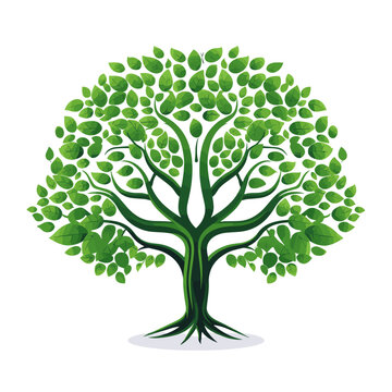 logo of a stylized tree with leaves