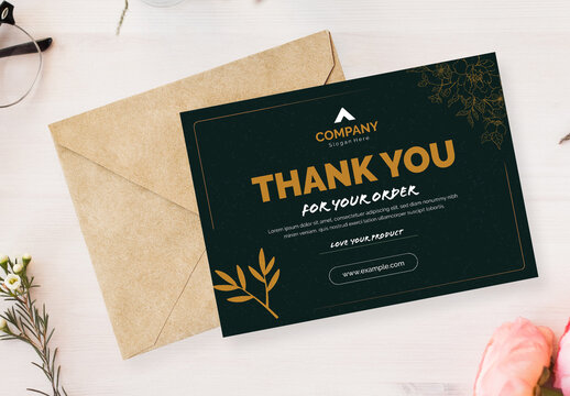 Thank You For Your Order Card Layout