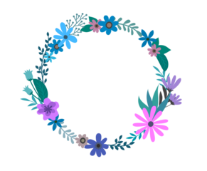 カラフルな花のリース