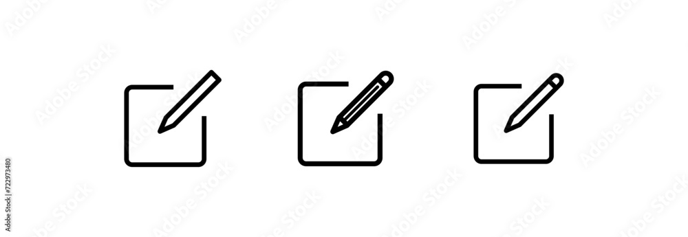 Poster button edit icons. linear style. vector icons
